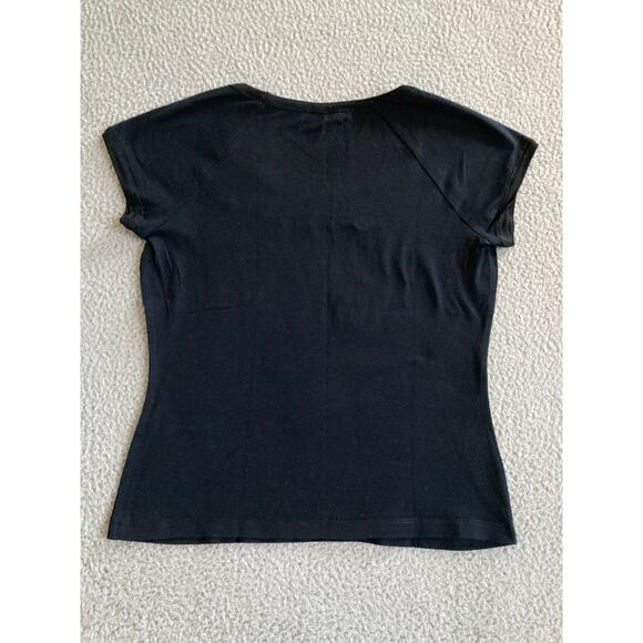 St. John Sport Top Small Short Sleeve Round Neck Raglan T Shirt Black Classic - Picture 4 of 12